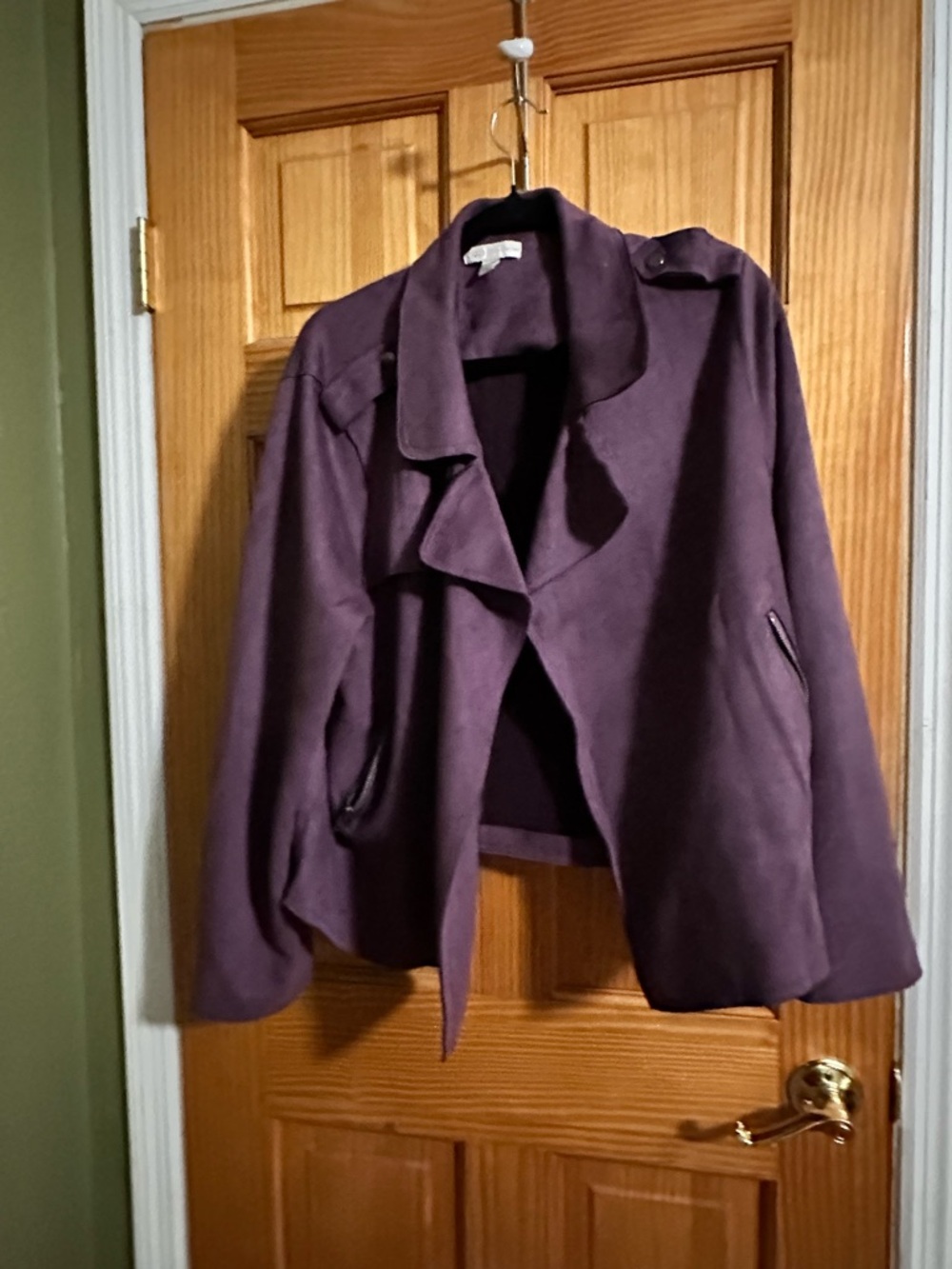 Cato Purple Suedette Open-Front Jacket
